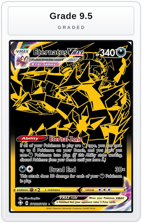 Graded - Eternatus VMAX — Grade 9.5 graded overlay