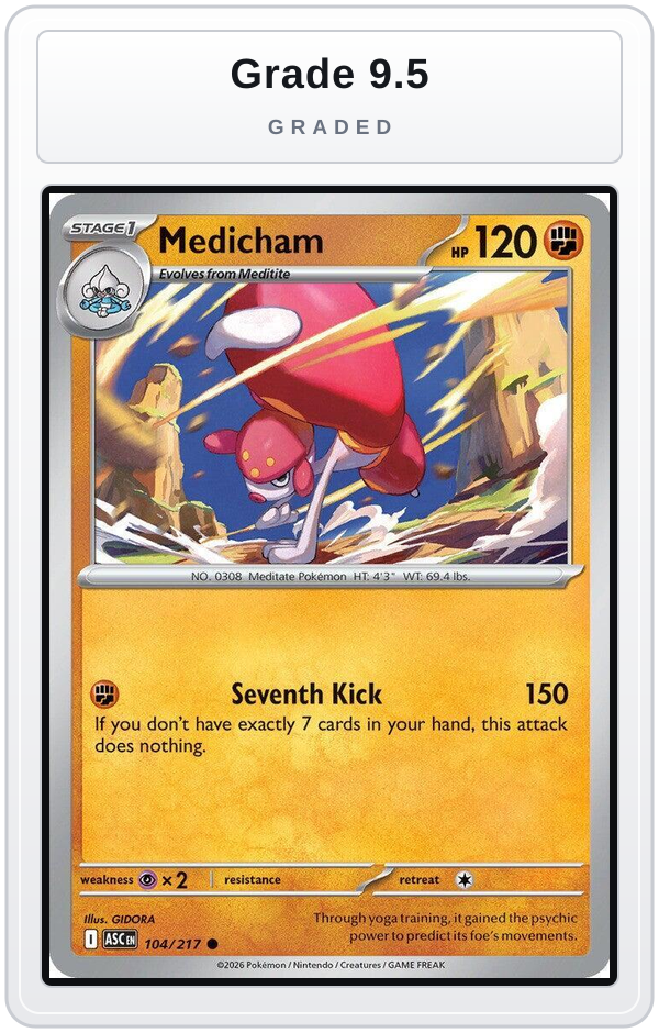 Graded - Medicham - 104/217 — Grade 9.5 graded overlay