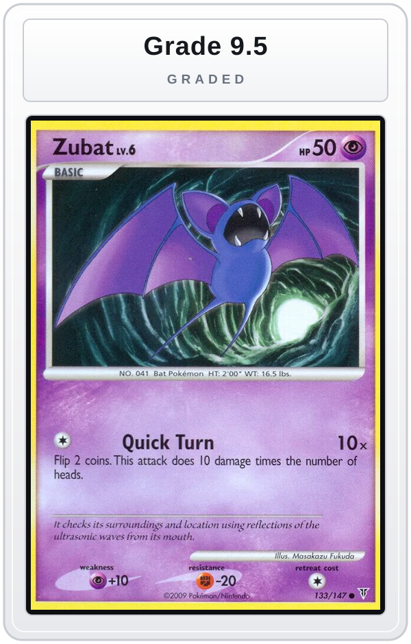 Graded - Zubat — Grade 9.5 graded overlay