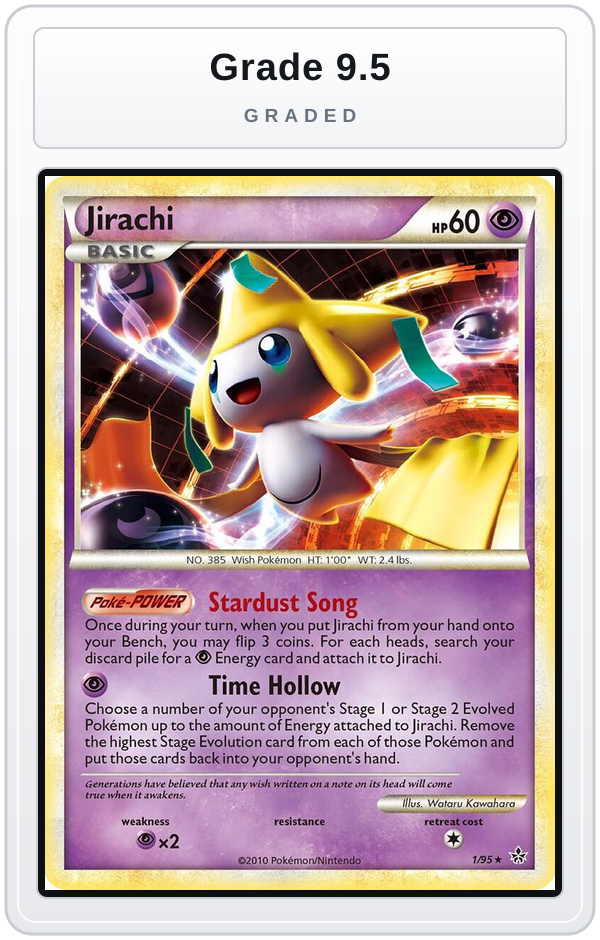 Graded - Jirachi — Grade 9.5 graded overlay