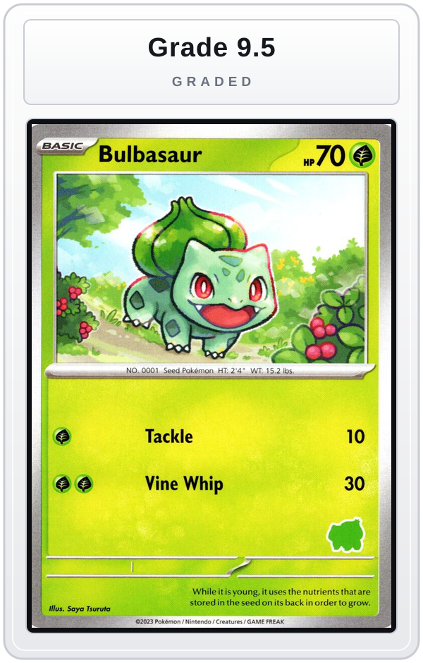 Graded - Bulbasaur — Grade 9.5 graded overlay