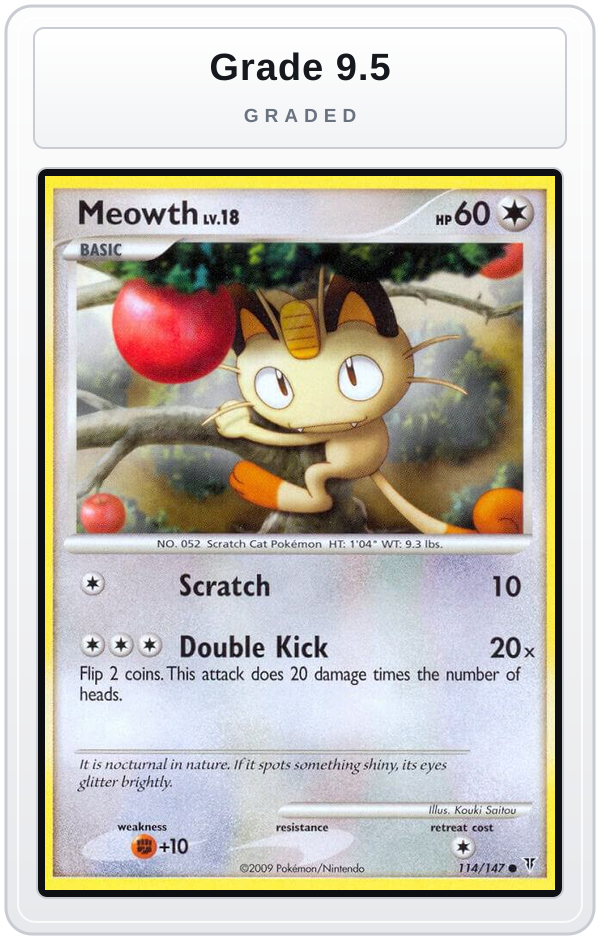 Graded - Meowth — Grade 9.5 graded overlay