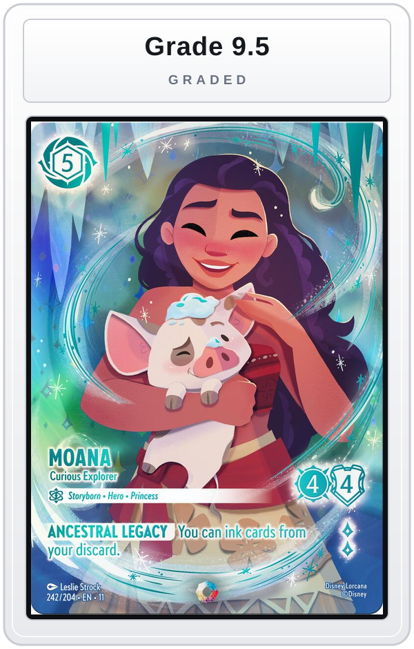 Graded - Moana - Curious Explorer (Iconic) — Grade 9.5 graded overlay