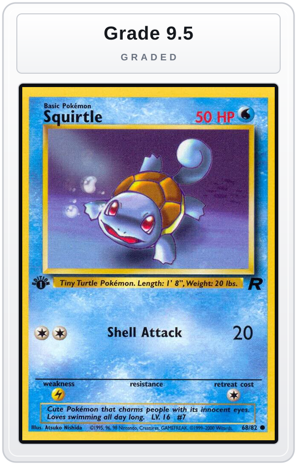 Graded - Squirtle — Grade 9.5 graded overlay