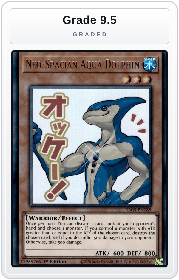 Graded - Neo-Spacian Aqua Dolphin — Grade 9.5 graded overlay