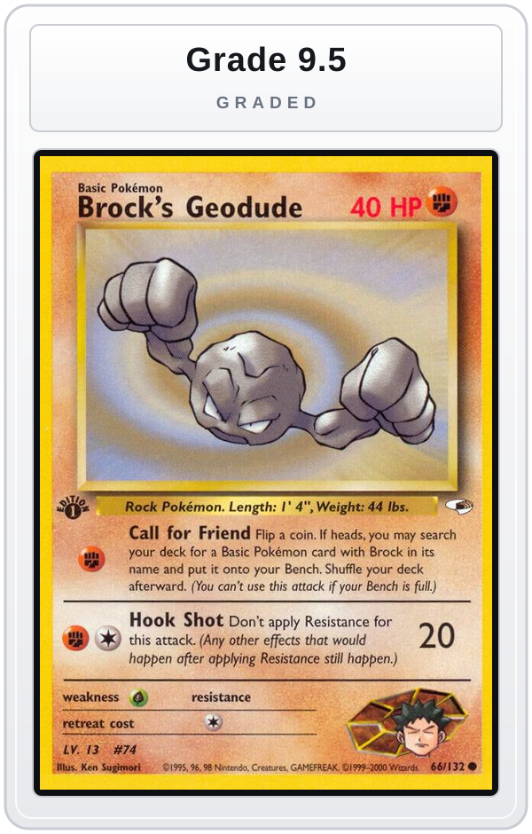 Graded - Brock's Geodude (66) — Grade 9.5 graded overlay