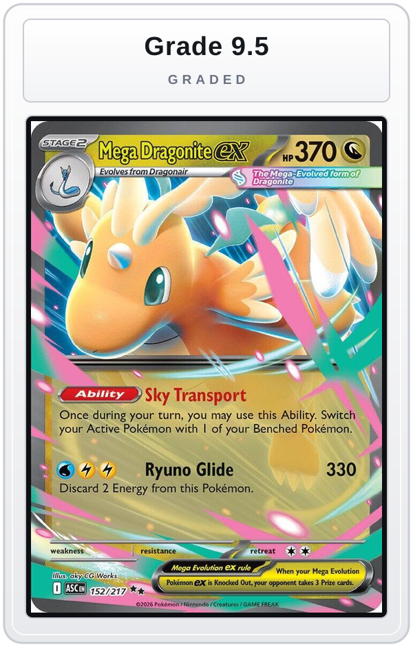Graded - Mega Dragonite ex - 152/217 — Grade 9.5 graded overlay
