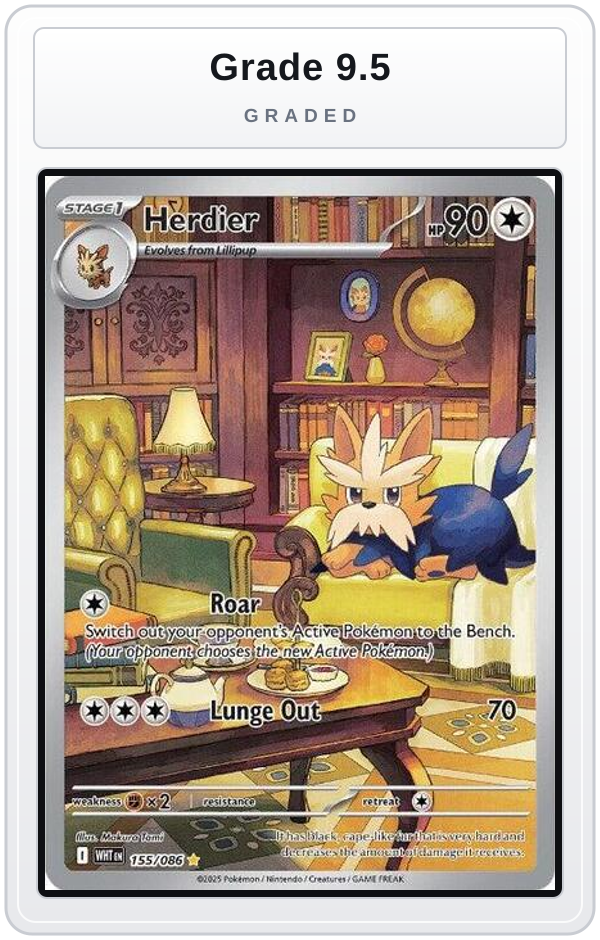 Graded - Herdier - 155/086 — Grade 9.5 graded overlay