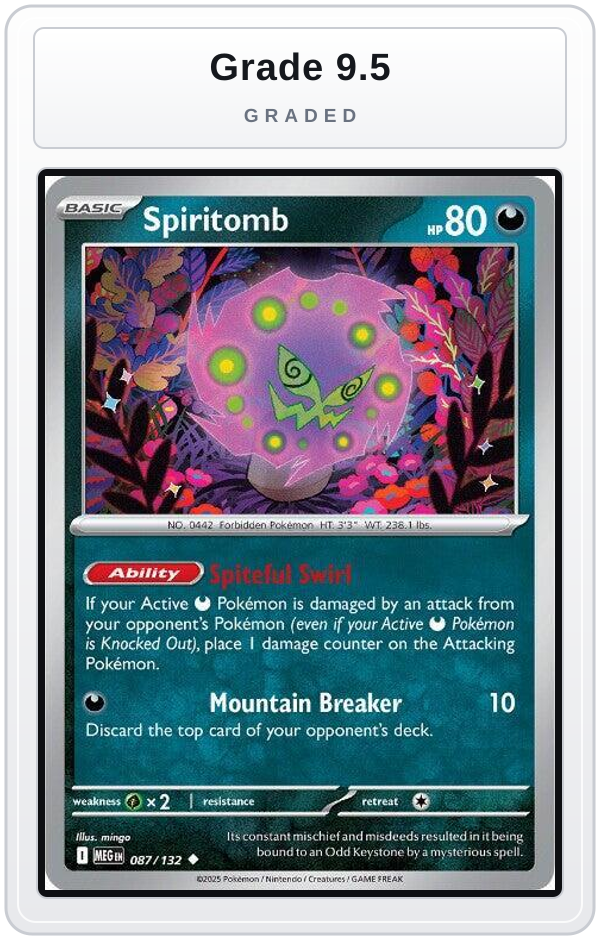 Graded - Spiritomb - 087/132 — Grade 9.5 graded overlay