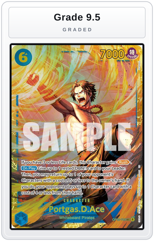 Graded - Portgas.D.Ace (119) — Grade 9.5 graded overlay