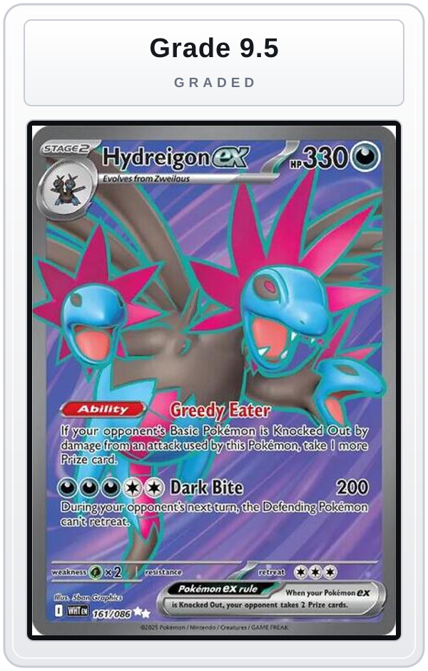 Graded - Hydreigon ex - 161/086 — Grade 9.5 graded overlay