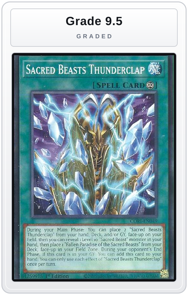 Graded - Sacred Beasts Thunderclap — Grade 9.5 graded overlay