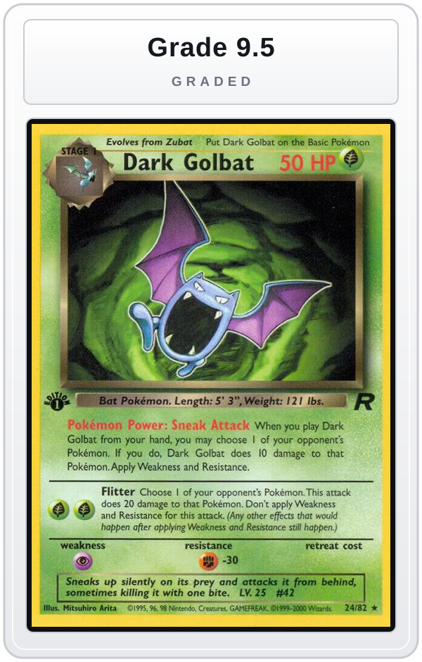 Graded - Dark Golbat (24) — Grade 9.5 graded overlay