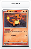 Graded - Charmander — Grade 9.5 graded overlay