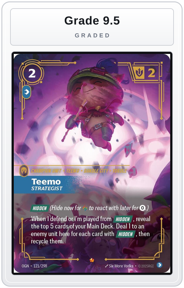 Graded - Teemo, Strategist — Grade 9.5 graded overlay