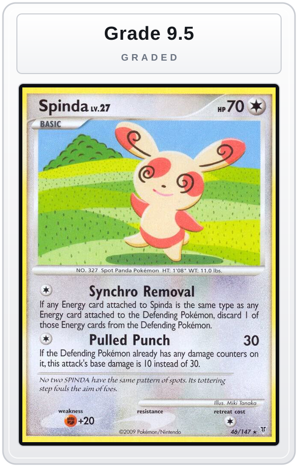 Graded - Spinda — Grade 9.5 graded overlay