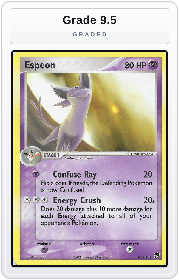 Graded - Espeon — Grade 9.5 graded overlay