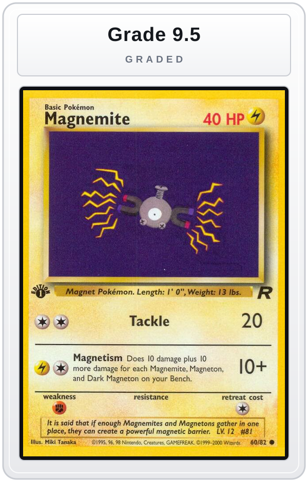 Graded - Magnemite — Grade 9.5 graded overlay