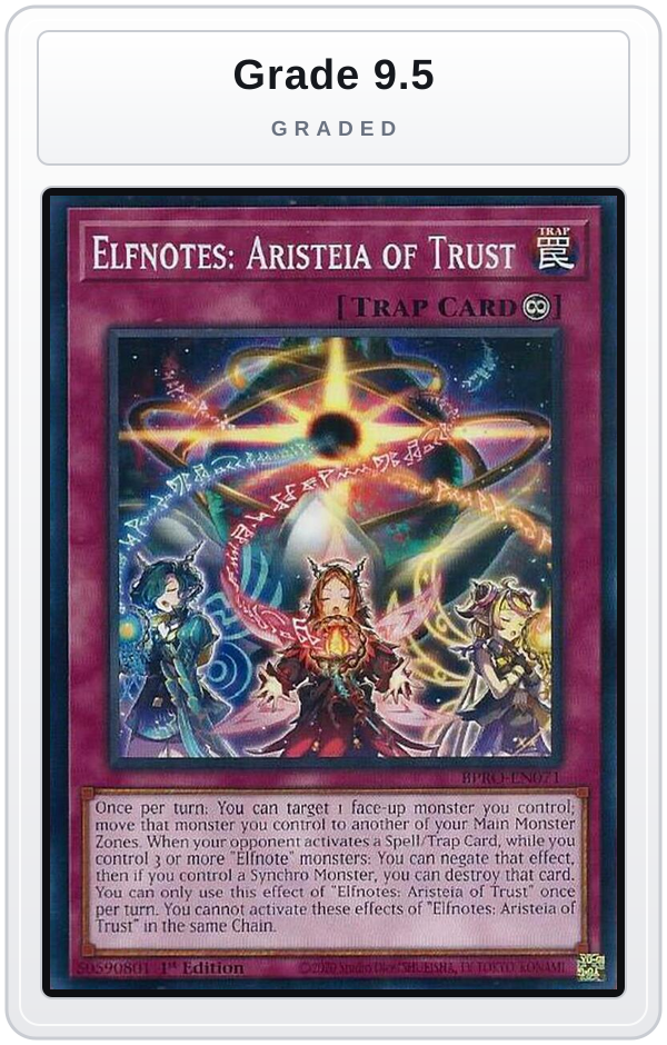 Graded - Elfnotes: Aristeia of Trust — Grade 9.5 graded overlay