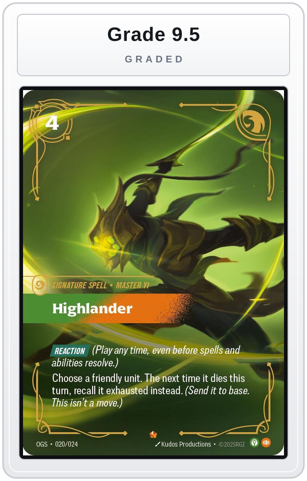 Graded - Highlander — Grade 9.5 graded overlay