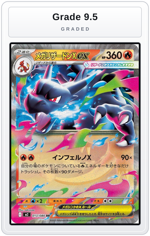 Graded - Mega Charizard X ex - 013/080 — Grade 9.5 graded overlay