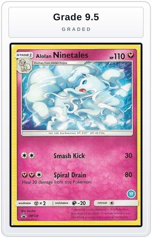 Graded - Alolan Ninetales (17) — Grade 9.5 graded overlay