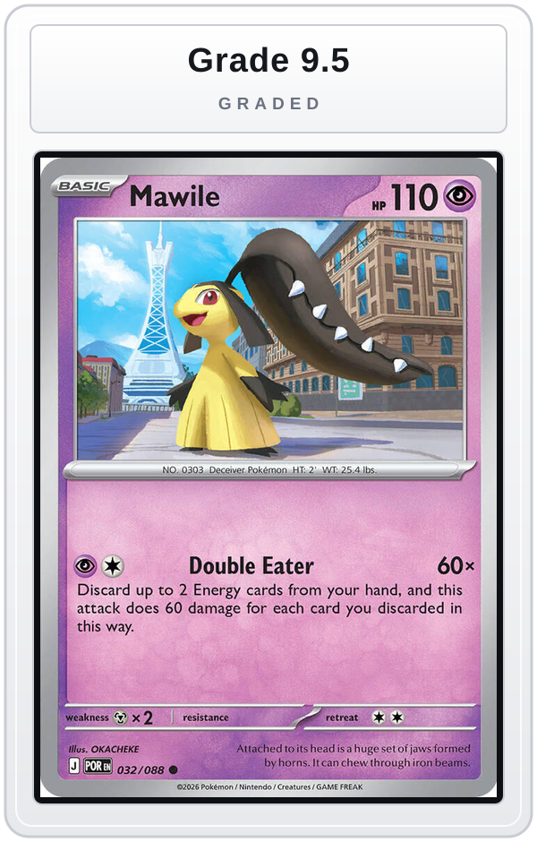 Graded - Mawile — Grade 9.5 graded overlay