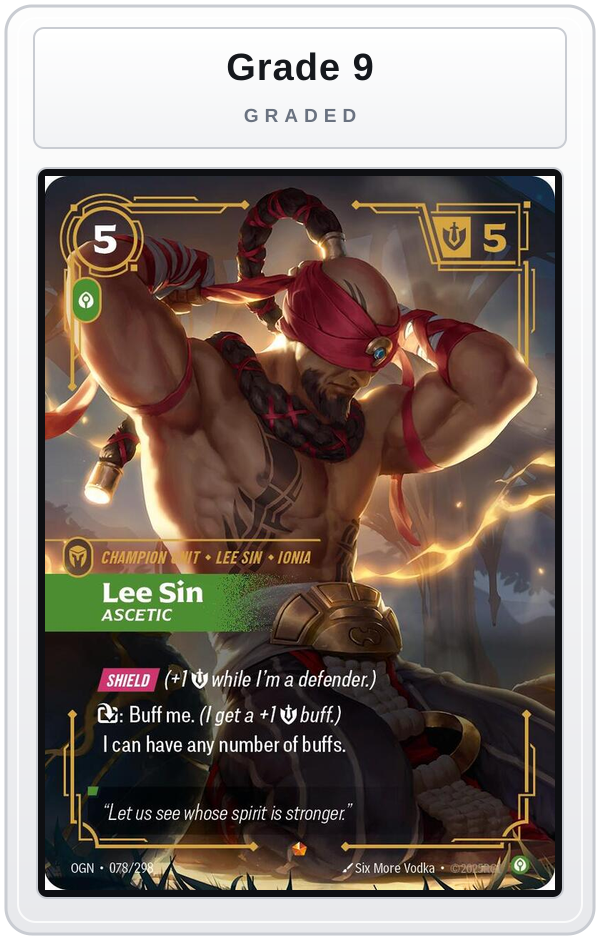 Graded - Lee Sin, Ascetic — Grade 9 graded overlay