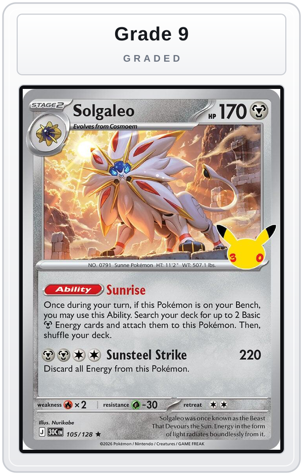 Graded - Solgaleo — Grade 9 graded overlay