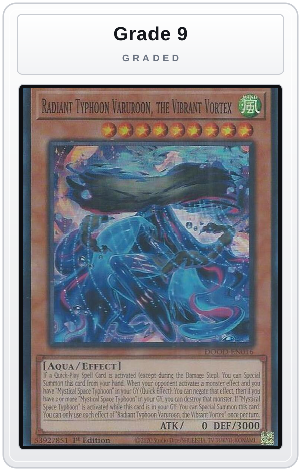 Graded - Radiant Typhoon Varuroon, the Vibrant Vortex — Grade 9 graded overlay