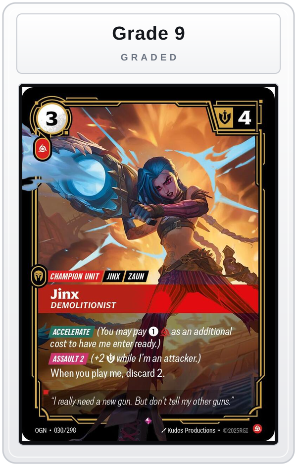 Graded - Jinx, Demolitionist — Grade 9 graded overlay