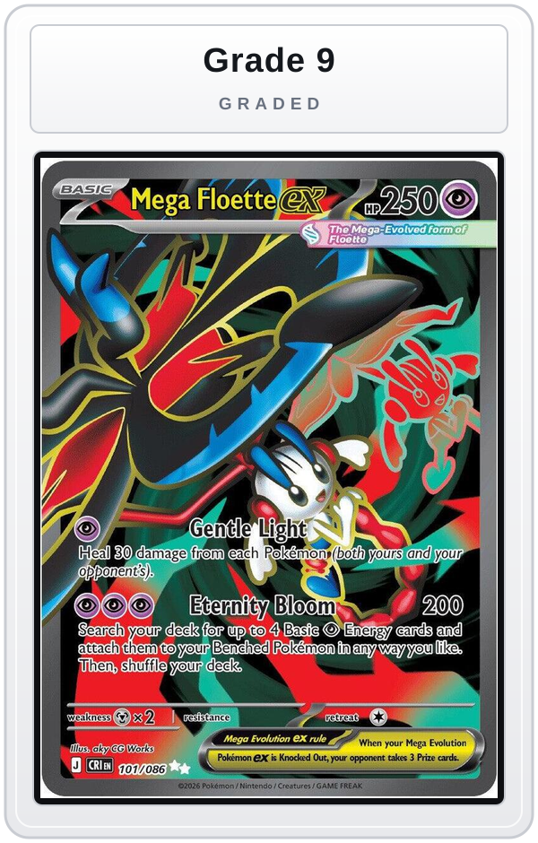 Graded - Mega Floette ex - 101/086 — Grade 9 graded overlay