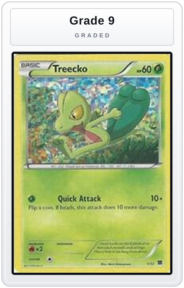 Graded - Treecko - 1/12 — Grade 9 graded overlay