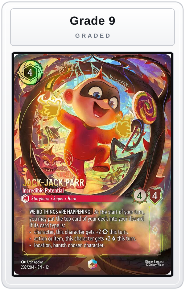 Graded - Jack-Jack Parr - Incredible Potential (Enchanted) — Grade 9 graded overlay