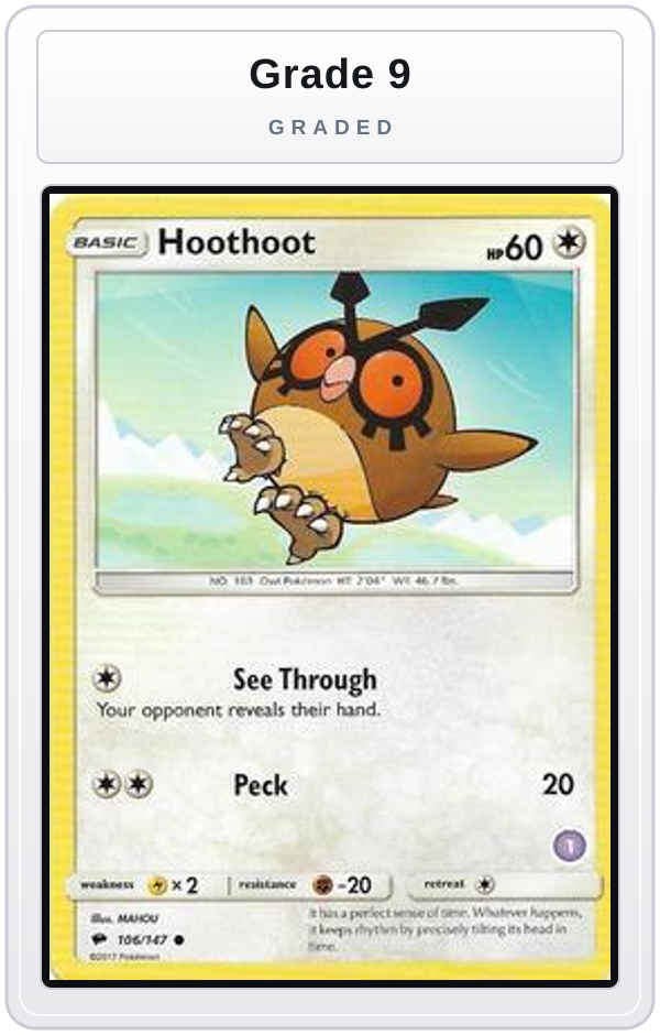 Graded - Hoothoot (1) — Grade 9 graded overlay