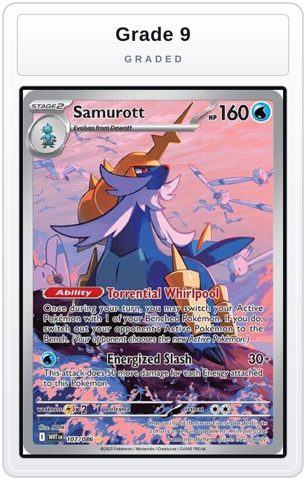 Graded - Samurott - 107/086 — Grade 9 graded overlay