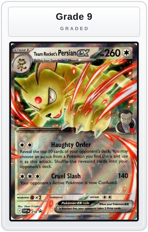 Graded - Team Rocket's Persian ex - 218 — Grade 9 graded overlay