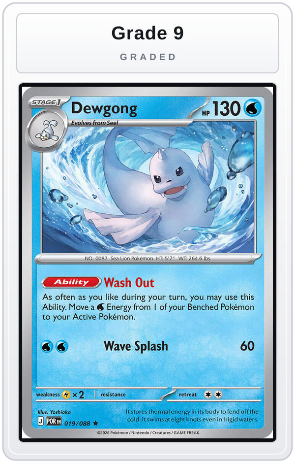 Graded - Dewgong — Grade 9 graded overlay