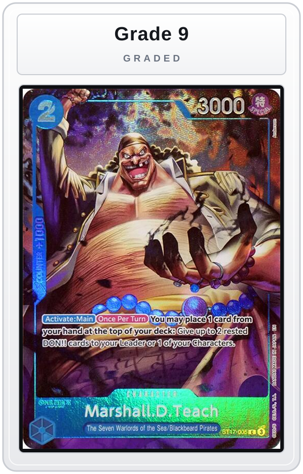 Graded - Marshall.D.Teach (Seven Warlords of the Sea Binder Set) — Grade 9 graded overlay