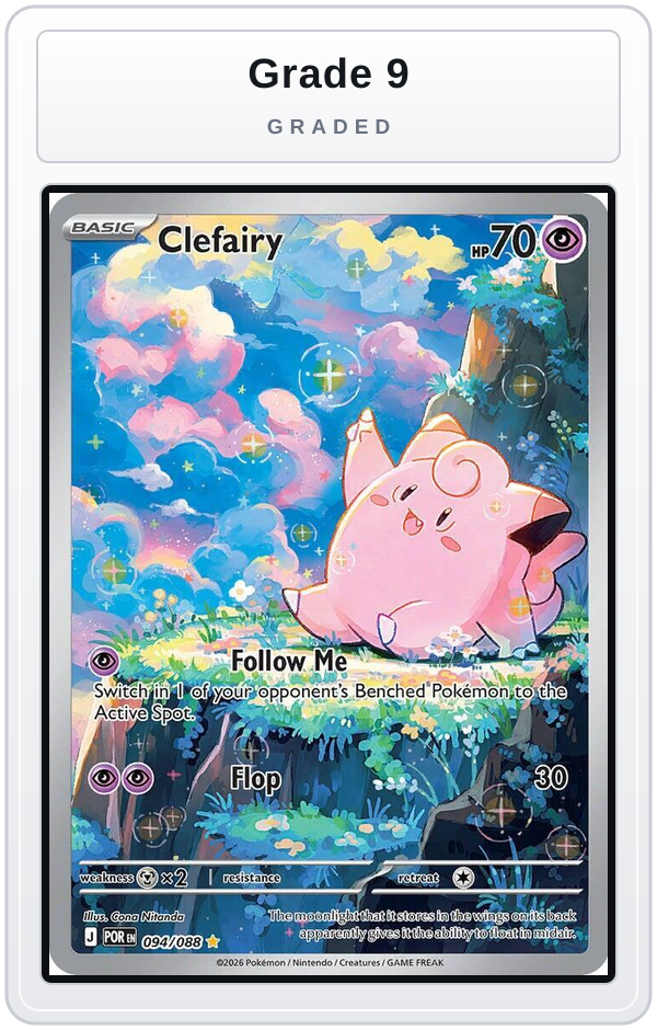 Graded - Clefairy - 094/088 — Grade 9 graded overlay