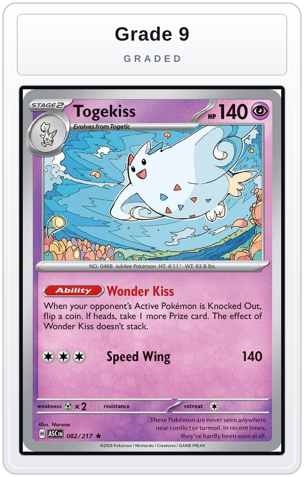 Graded - Togekiss - 082/217 — Grade 9 graded overlay