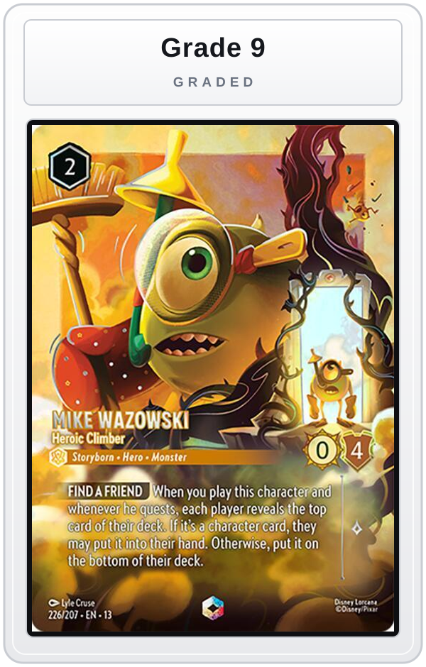Graded - Mike Wazowski - Heroic Climber (Enchanted) — Grade 9 graded overlay