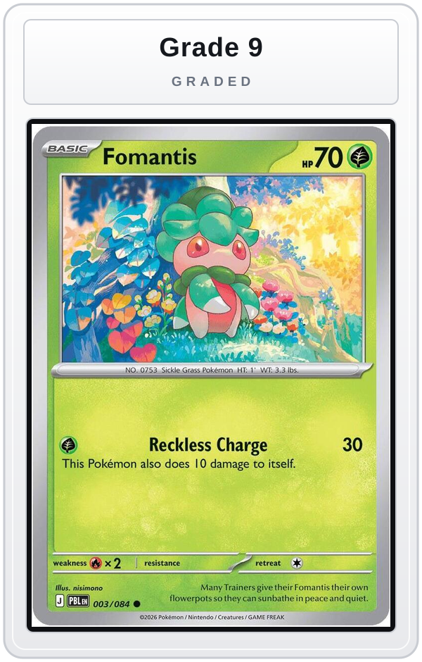 Graded - Fomantis - 003/084 — Grade 9 graded overlay