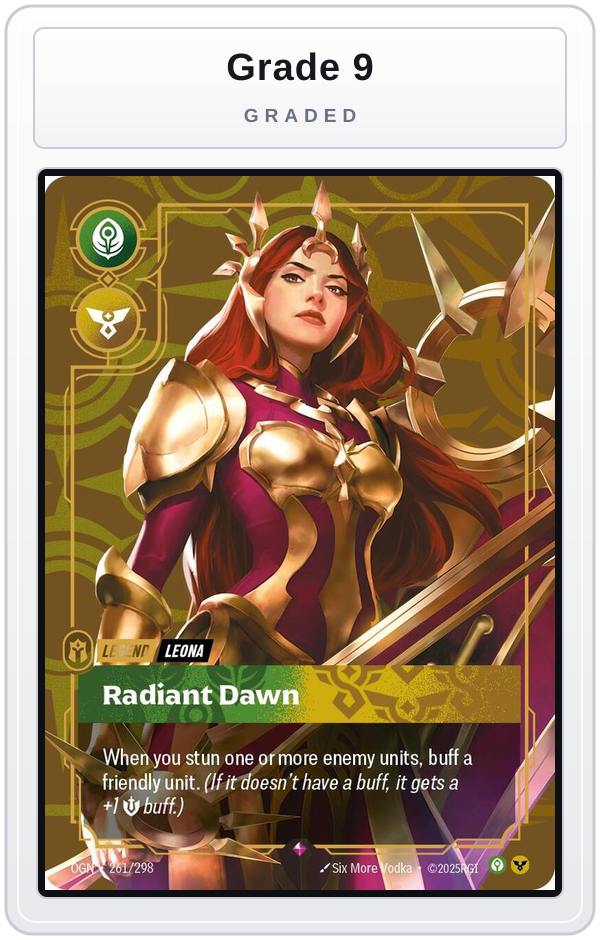 Graded - Leona, Radiant Dawn — Grade 9 graded overlay