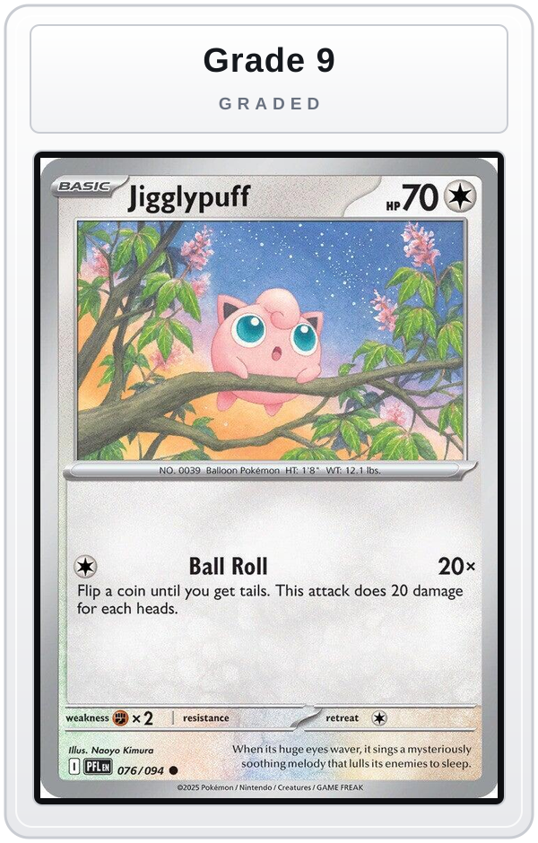 Graded - Jigglypuff — Grade 9 graded overlay