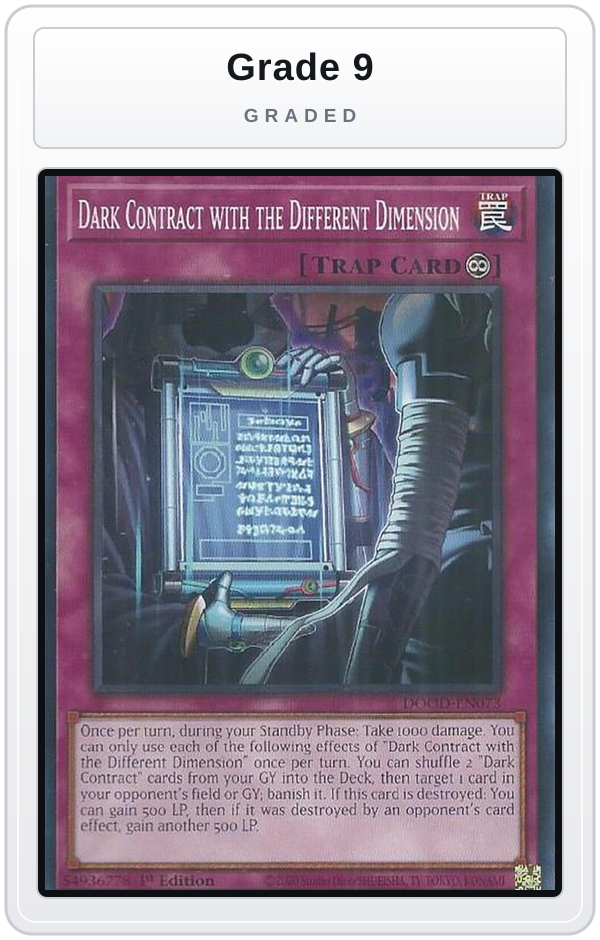 Graded - Dark Contract with the Different Dimension — Grade 9 graded overlay