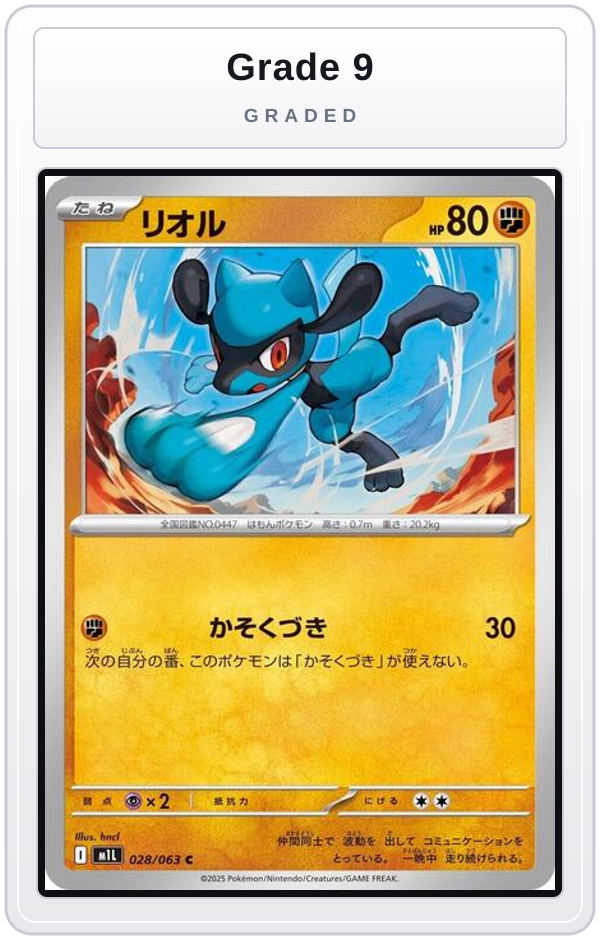 Graded - Riolu - 028/063 — Grade 9 graded overlay