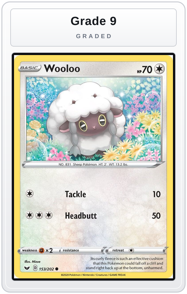 Graded - Wooloo (153) — Grade 9 graded overlay