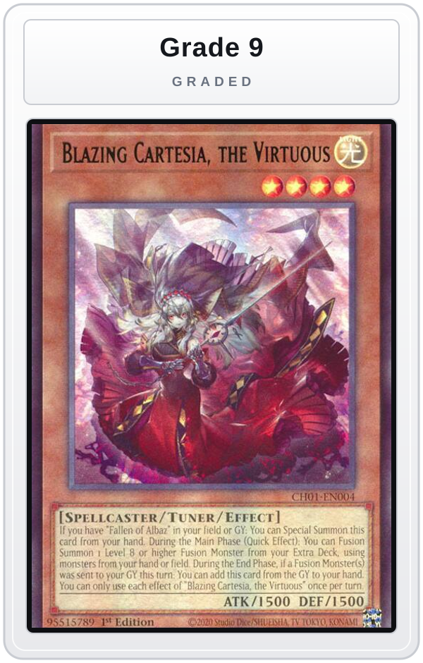 Graded - Blazing Cartesia, the Virtuous — Grade 9 graded overlay