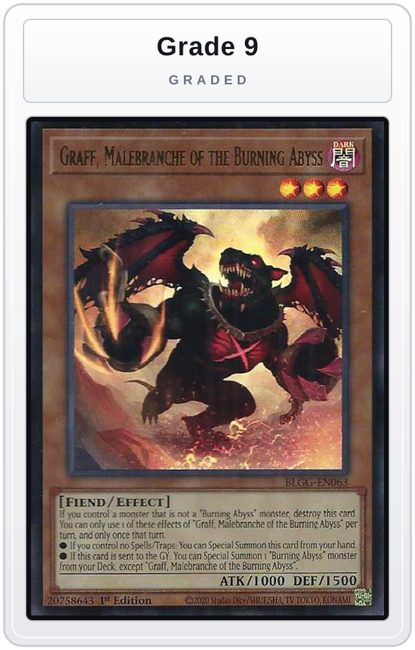 Graded - Graff, Malebranche of the Burning Abyss — Grade 9 graded overlay